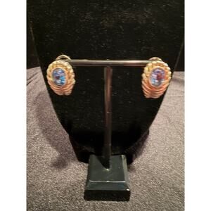 Sterling 925 Blue Topaz Lever-back Earrings 26mm